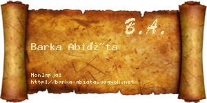 Barka Abiáta névjegykártya